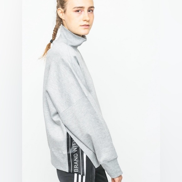 adidas Tops - Adidas Gray Turtleneck Sweatshirt Athletic Women’s Medium